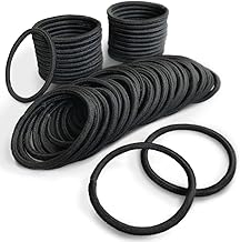 PETIT AMORE ヘアゴム リングゴム ヘップリング バンド 大容量 50本セット 太さ 4mm シンプル 髪ゴム 業務用 リッチブラック