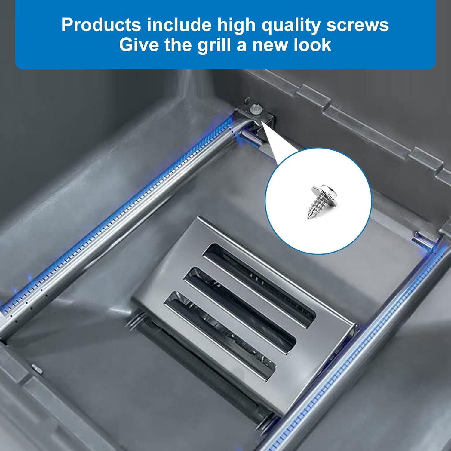 Uniflasy Burner & Flavorizer Bars Replacement for Weber Spirit I & II 200 Series, Fits E210 E220 S210 S220 (Front Control), Replaces 69785 7635, 304 Stainless Steel Burners, Grill Parts Kit