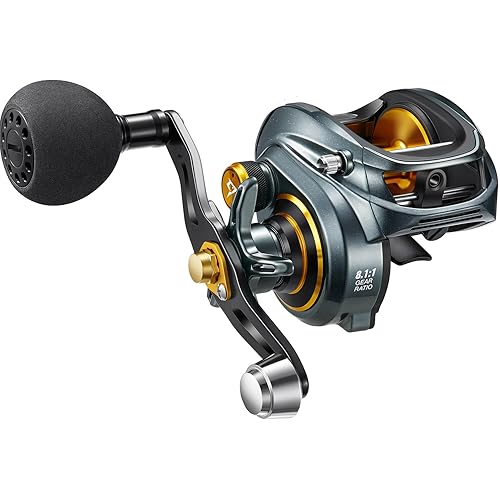 Piscifun Baitcaster Fishing Reel, 300 Size Aluminum Frame Baitcasting Reel, 33Lbs Max Drag, Freshwater & Saltwater Low Profile Casting Reel for Musky, Available in 6.6:1/8.1:1 Gear Ratio