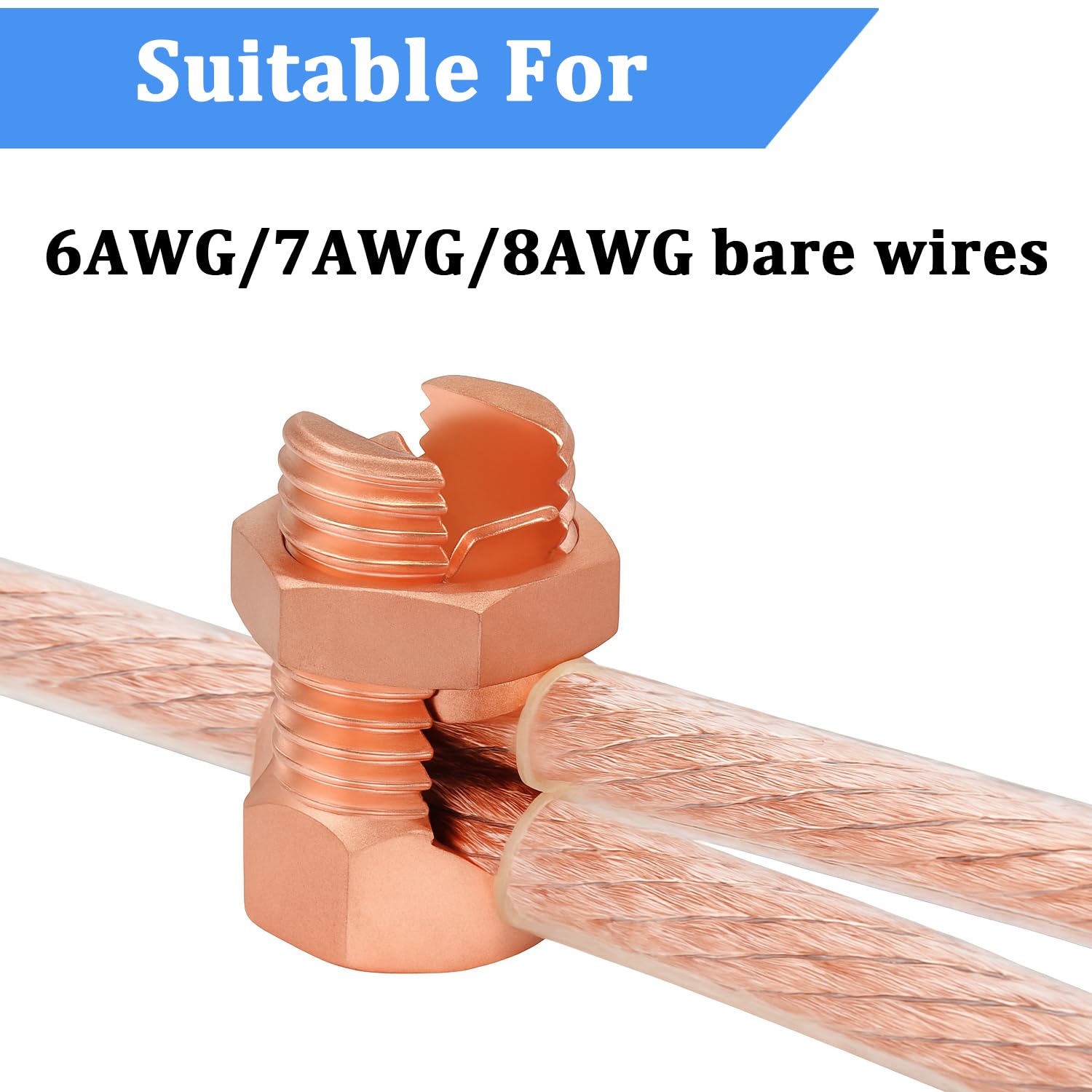 Copper Split Bolt Connectors - 5 Pack -4