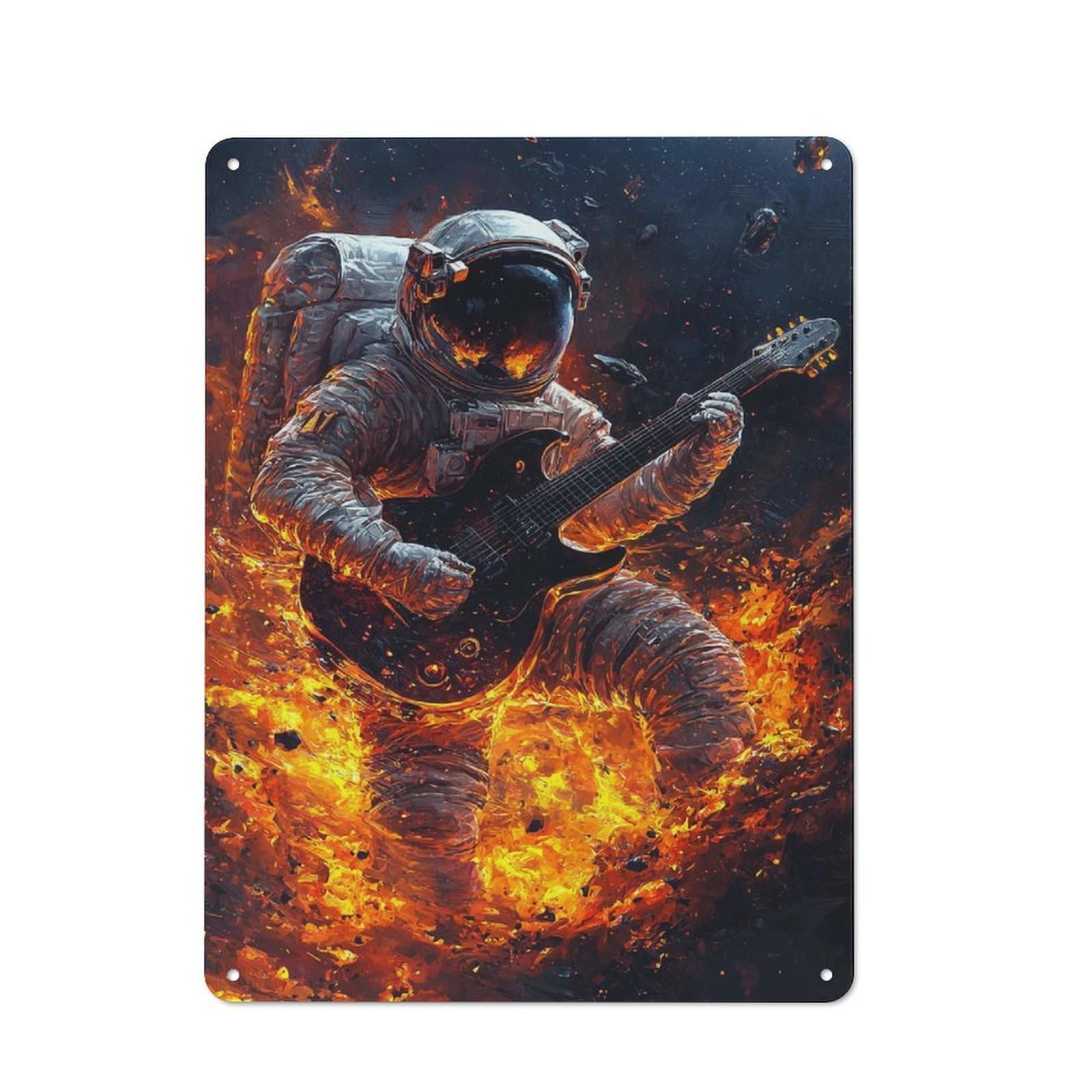 Metal Sign 40x30cm with Astronaut Rocking for Workshop Wall, Retro Decor, for Garage, Workshop And Man Cave Decoration