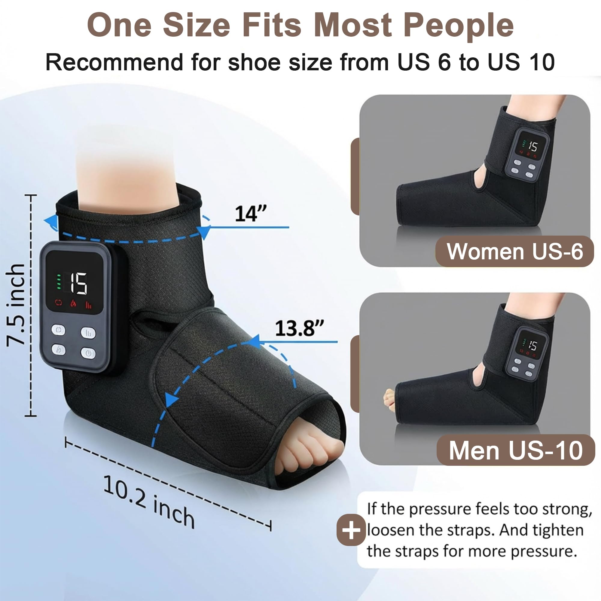 Masajeador de pies inalámbrico con calefacción para alivio del dolor plantar e hinchazón para tobillo, pies y circulación sanguínea, regalo perfecto para hombres y mujeres, papá mamá
