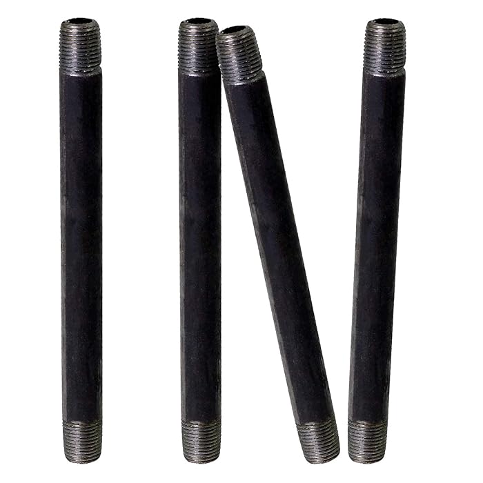 Buy SupplyGiant 1/2 x 12 Inch Steel Black Pipe (4Pack), Heavy Duty