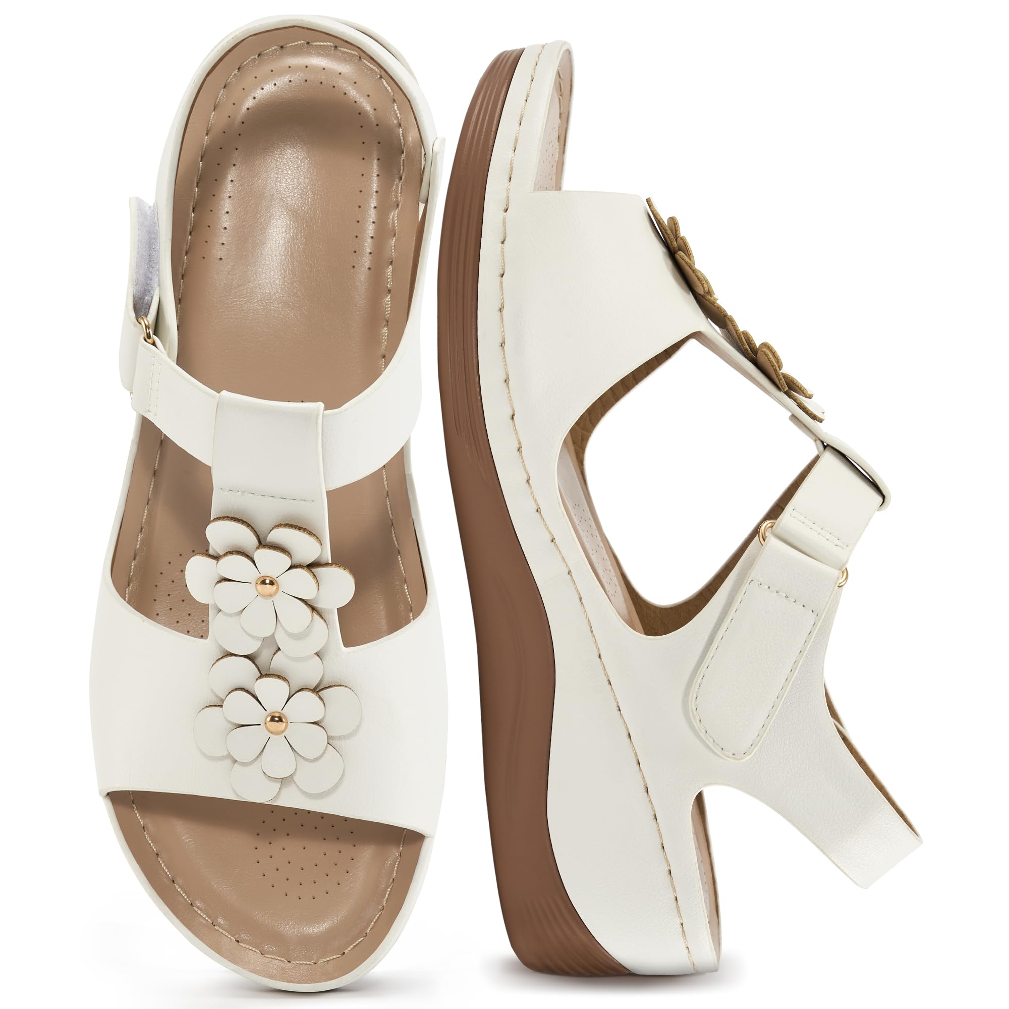 Alicegana Wedge Sandals for Women 2026: Comfortable Low Heel Dressy Summer Platform Ankle Strap Sandals for Beach Vacation