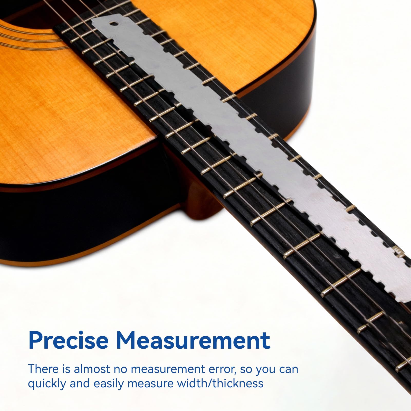 13 strumenti per liutaio per chitarra, tra cui righello per collo, righello ad arco, righello per corda, righello per livellamento e borsa in flanella, per impostazione chitarra e basso (argento)