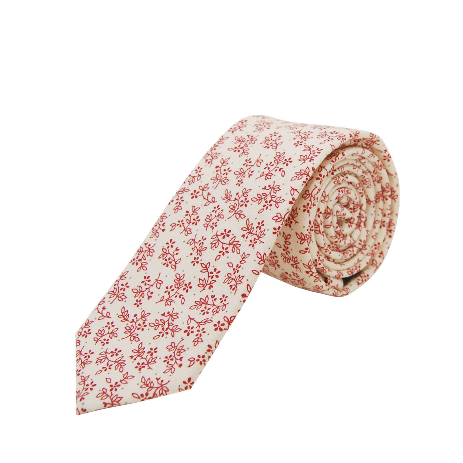 JNJSTELLA Men's Cotton Floral Skinny Necktie Tie with Gift Box, Type 9, One size