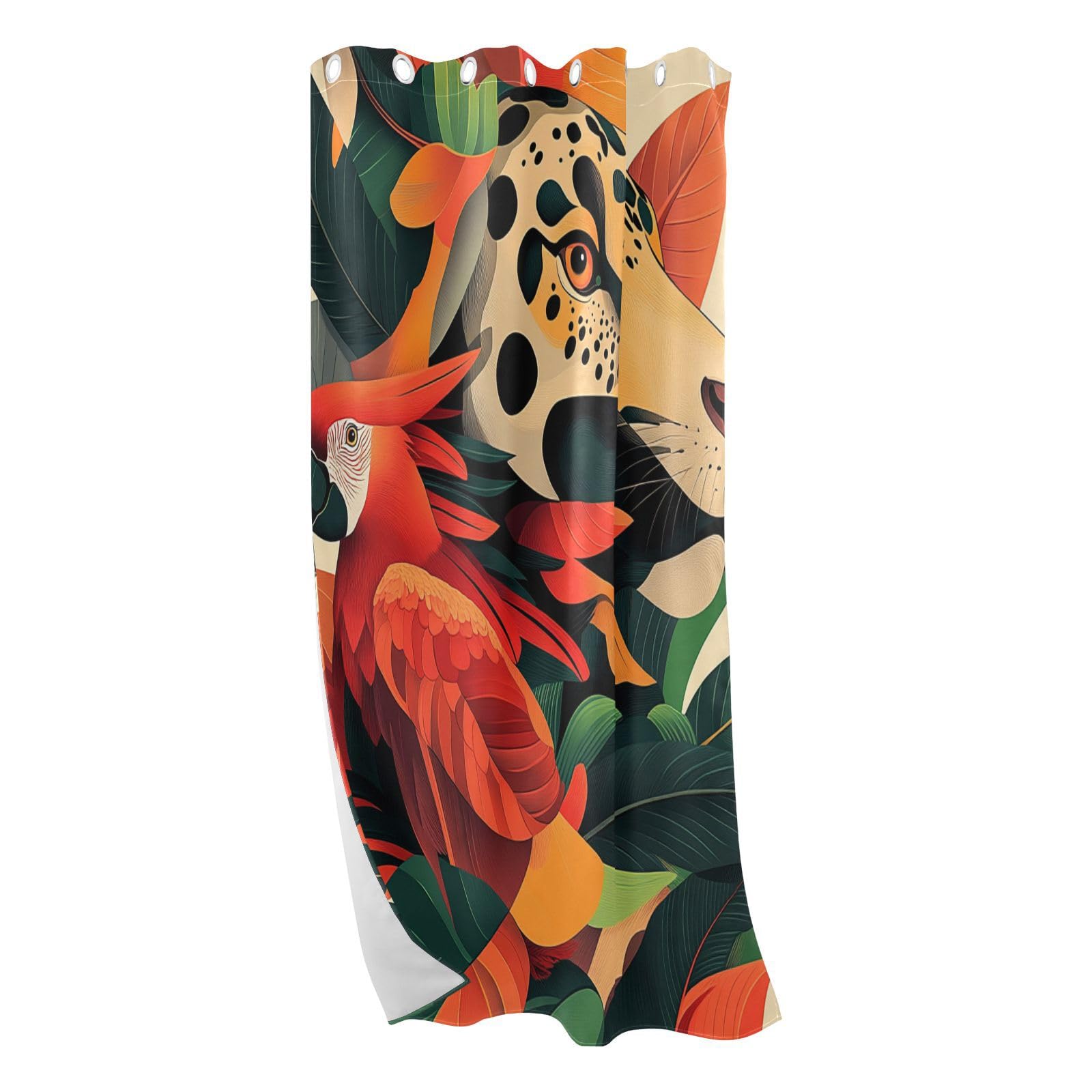 Rideau occultant léopard tropical pop art pour chambre 132x213 cm