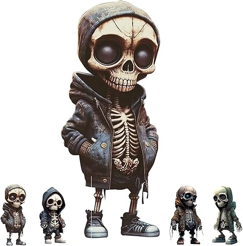 KUNIJIWA Decoración de esqueleto genial, bonitas figuras de esqueleto, divertidos y únicos adornos de esqueleto de Halloween, coleccionables para