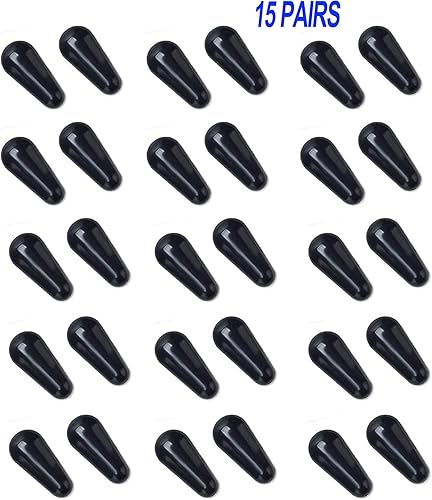 Miniatura 2 de 15 pares de almohadillas de nariz adhesivas de silicona suave antideslizante para marcos de plástico, anteojos y lentes de sol (negro, 0.098