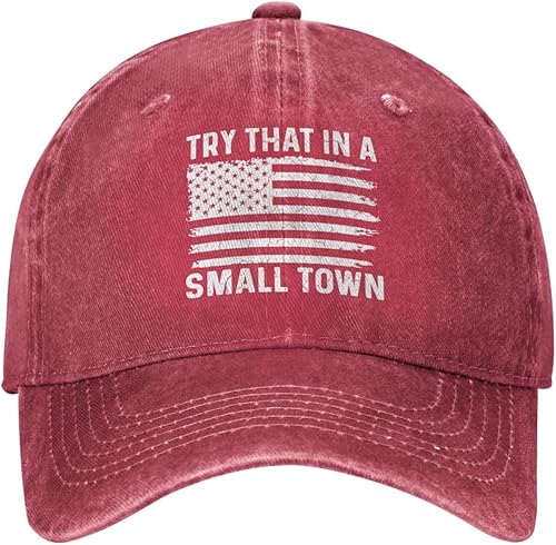 Gorra de béisbol para mujer, diseño de pueblos pequeños, Rojo-15