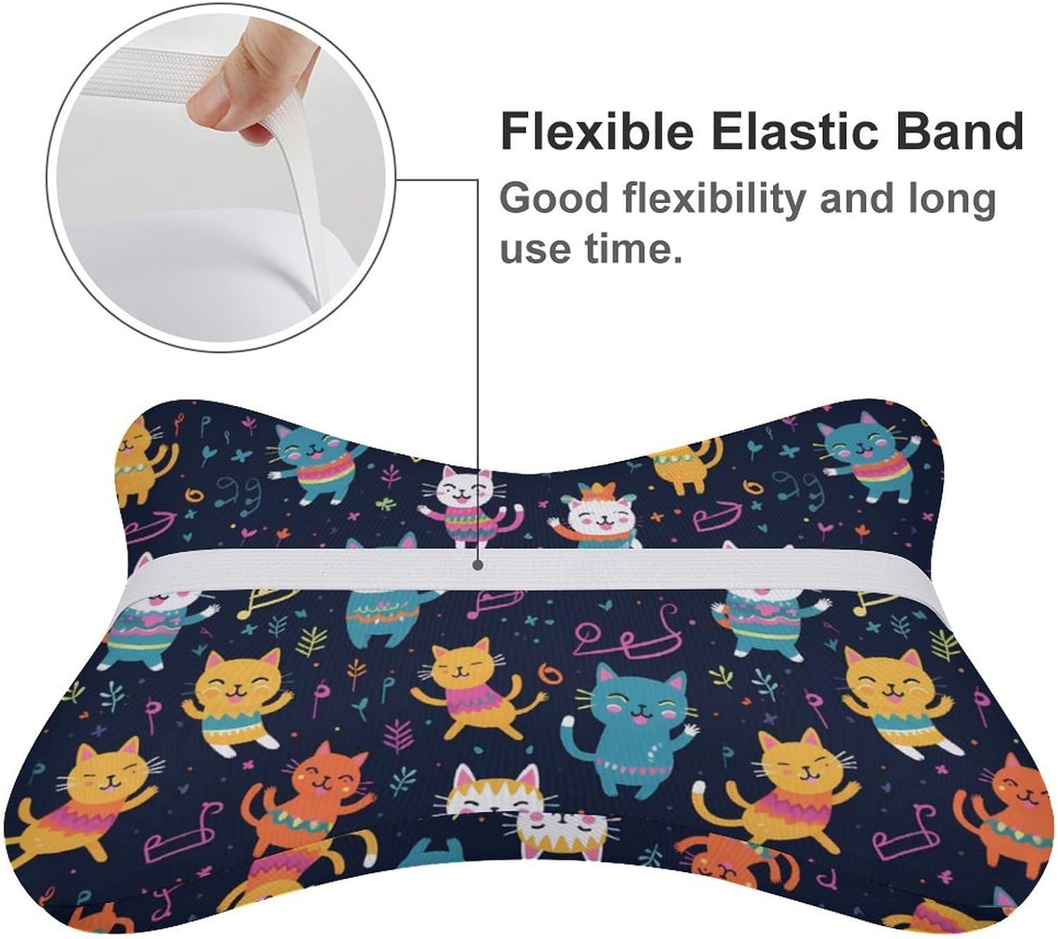 Cat Funny Playful Postures 2 Pack Car Neck Pillow Car Headrest Soft Car Pillow for Most Cars