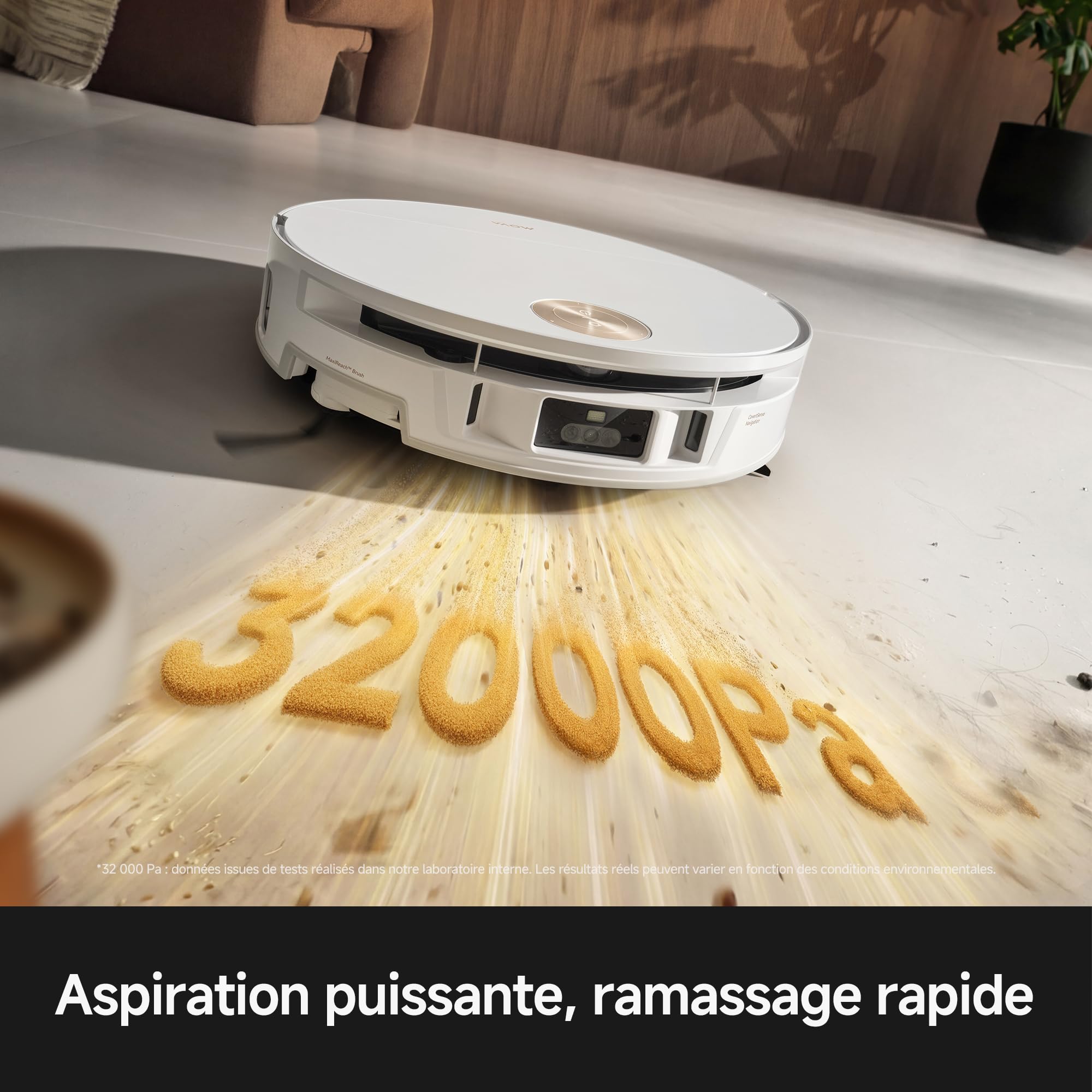 MOVA S70 Ultra Roller Robot aspirateur Laveur 32 000 Pa avec Lavage HydroForce, Navigation CovertSense, Technologie AutoShield, Double Anti-emmêlement, Commande vocale et Station Tout-en-Un