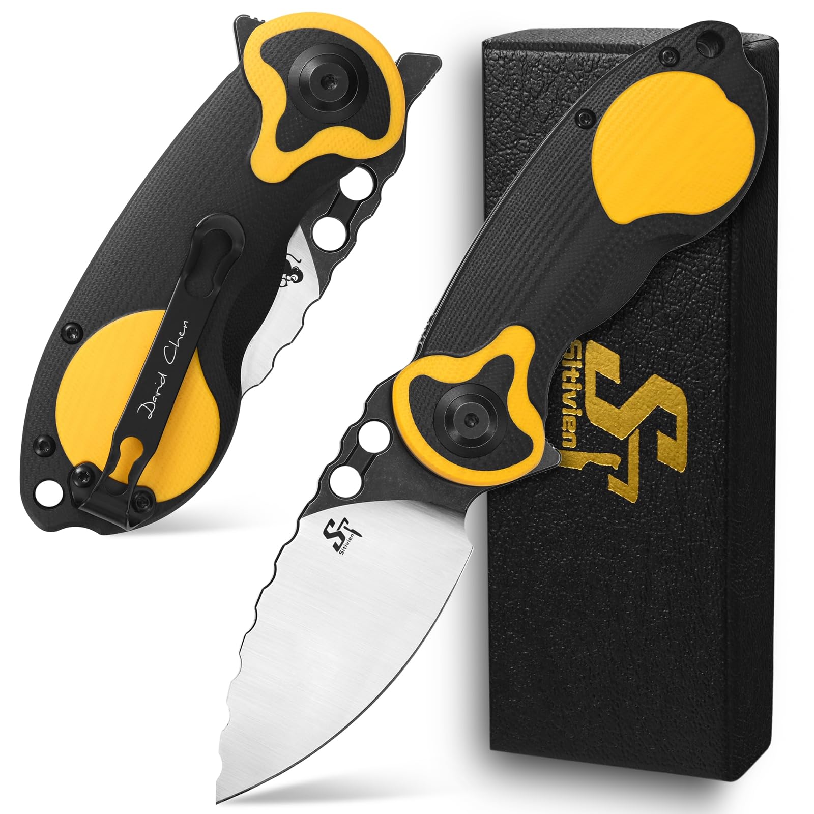 Amazon.com : Sitivien ST161 Folding Pocket Knife,DC53 Steel Blade