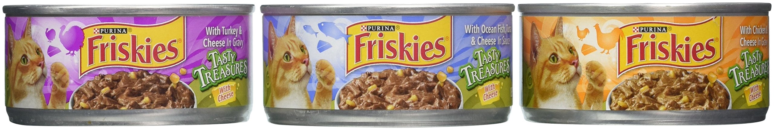 FriskiesTasty Treasures Variety Pack Canned Cat Food, 12 cans, 5.5 oz per can, Total Net Wt 4.12lb