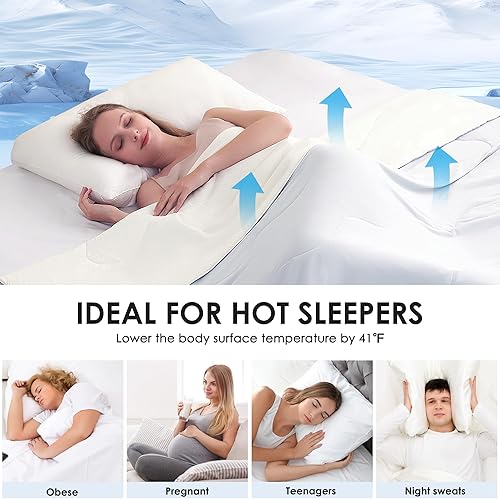 Miniatura 4 de Edredón refrescante tamaño Queen, mantas refrescantes de doble cara para personas que duermen con calor, Q-Max0.5, manta de hielo sedosa y suave