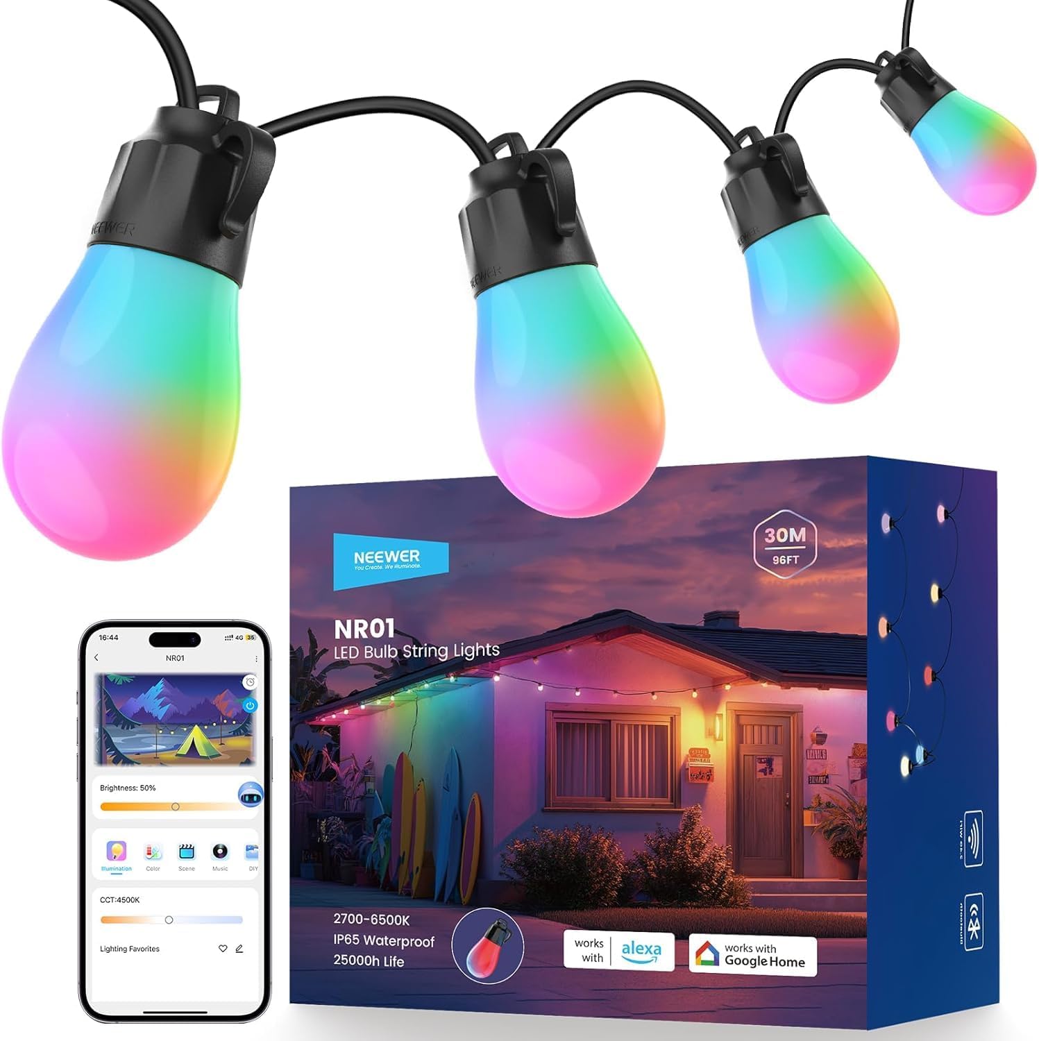 NEEWER Catena luminosa 30m RGBW