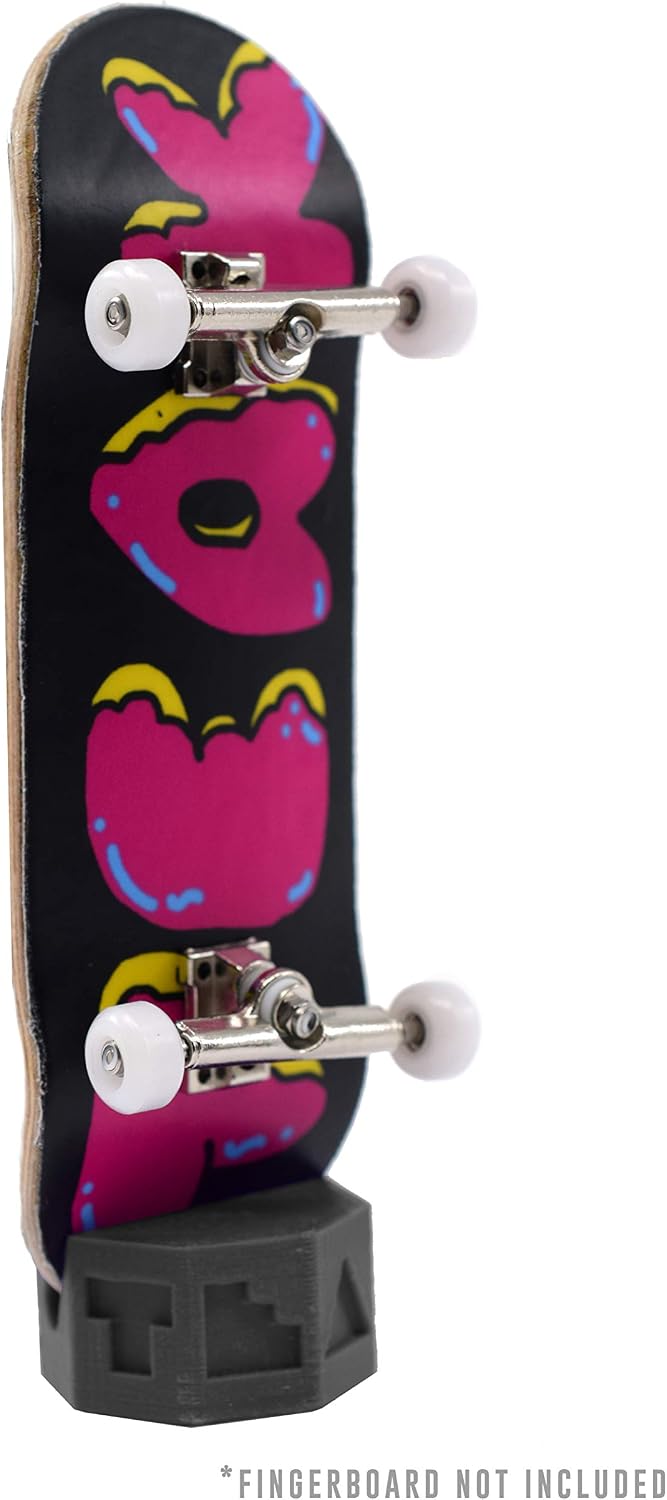 Teak Tuning Fingerboard Holder, Slate Gray Colorway - Octagon Edition - 1"x1"x0.5" - Made in The USA