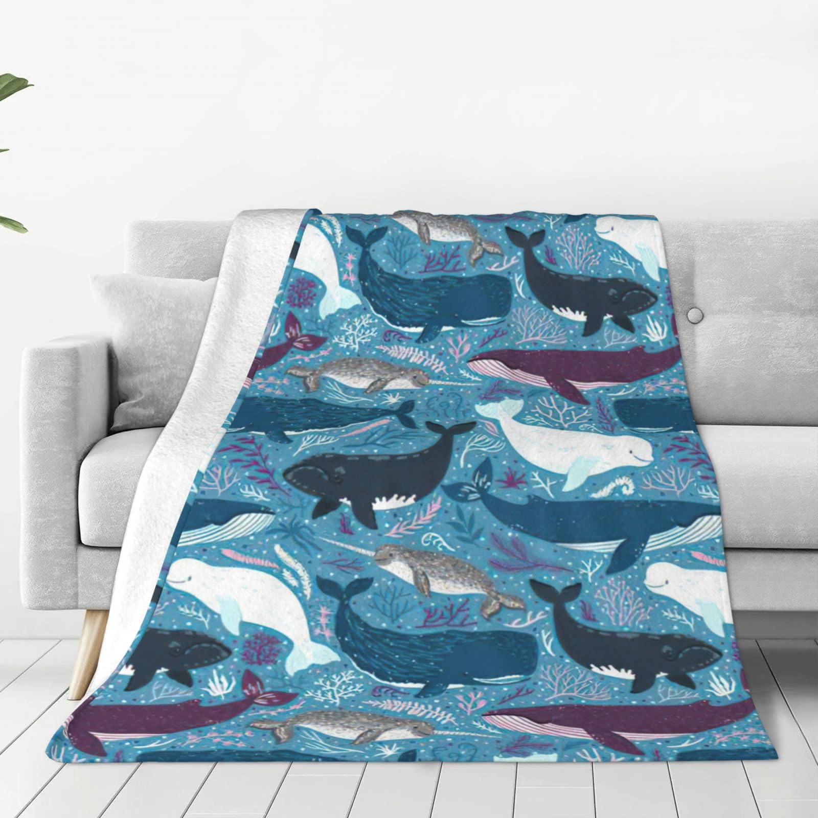 Couverture baleine en micro-flanelle de qualité supérieure douce et durable