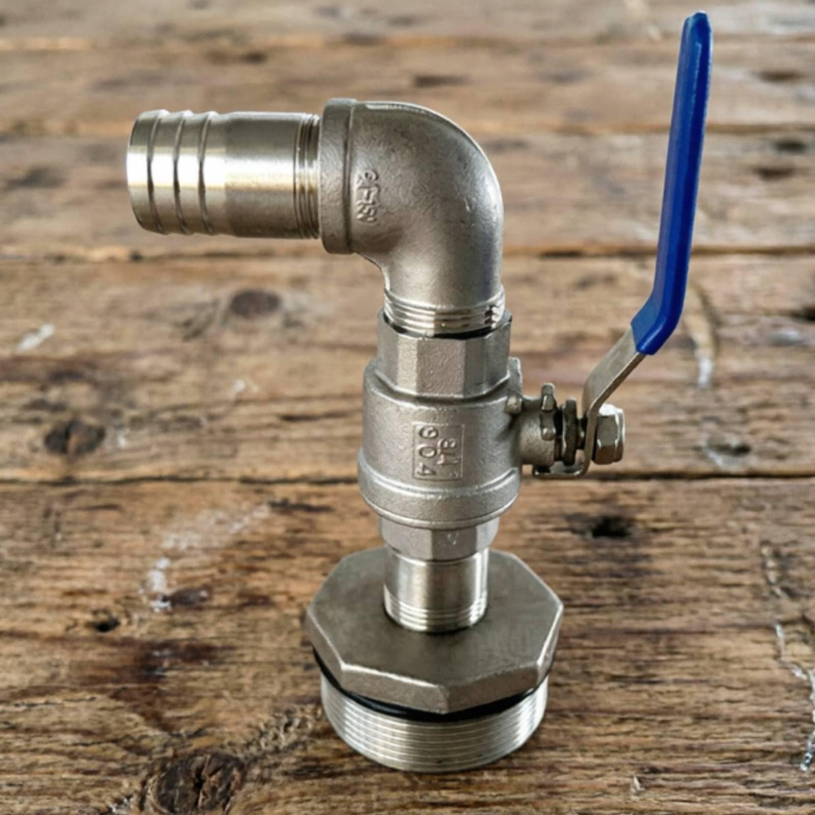 perfk Válvula para Bidón de Aceite Grifo de Tambor Llave de Barril de Descarga con Palanca Ergonómica y Salida Inclinada, Válvula De Descarga De Barril De Aceite De 45 Grados Con Boca Grande De 59 Mm