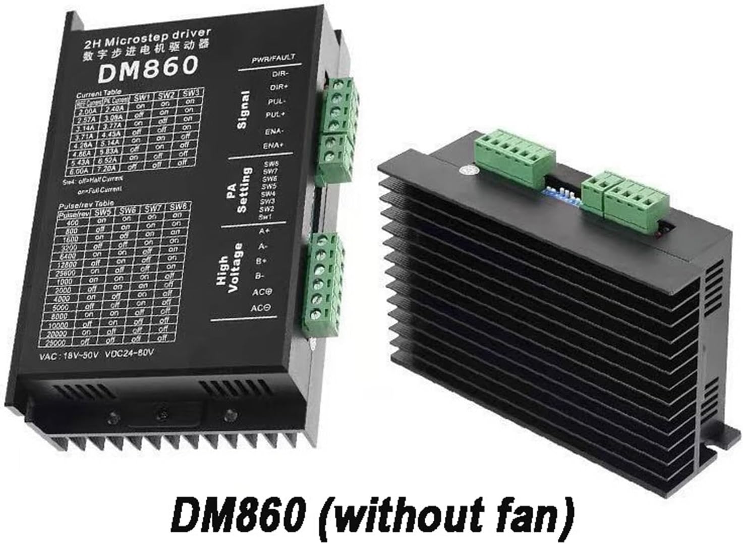 1pc DM860 DM860H Stepper Motor Driver DSP Controller Alternative of Leadshine MA860H DMA860H(DM860H (with Fan))