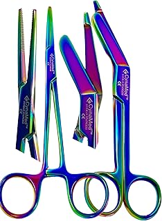 NEW PREMIUM Multi Titanium Rainbow Color Lister Bandage Scissors 5.5
