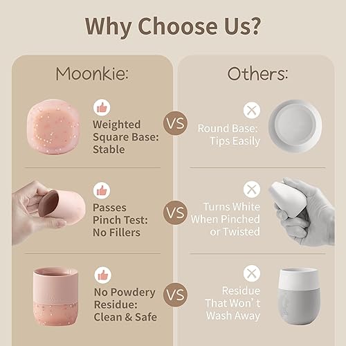 Miniatura 6 de Moonkie Vasos de silicona para bebés de más de 4 meses  Pequeñas tazas de entrenamiento abiertas para bebés con confeti  Esencial para destete LED