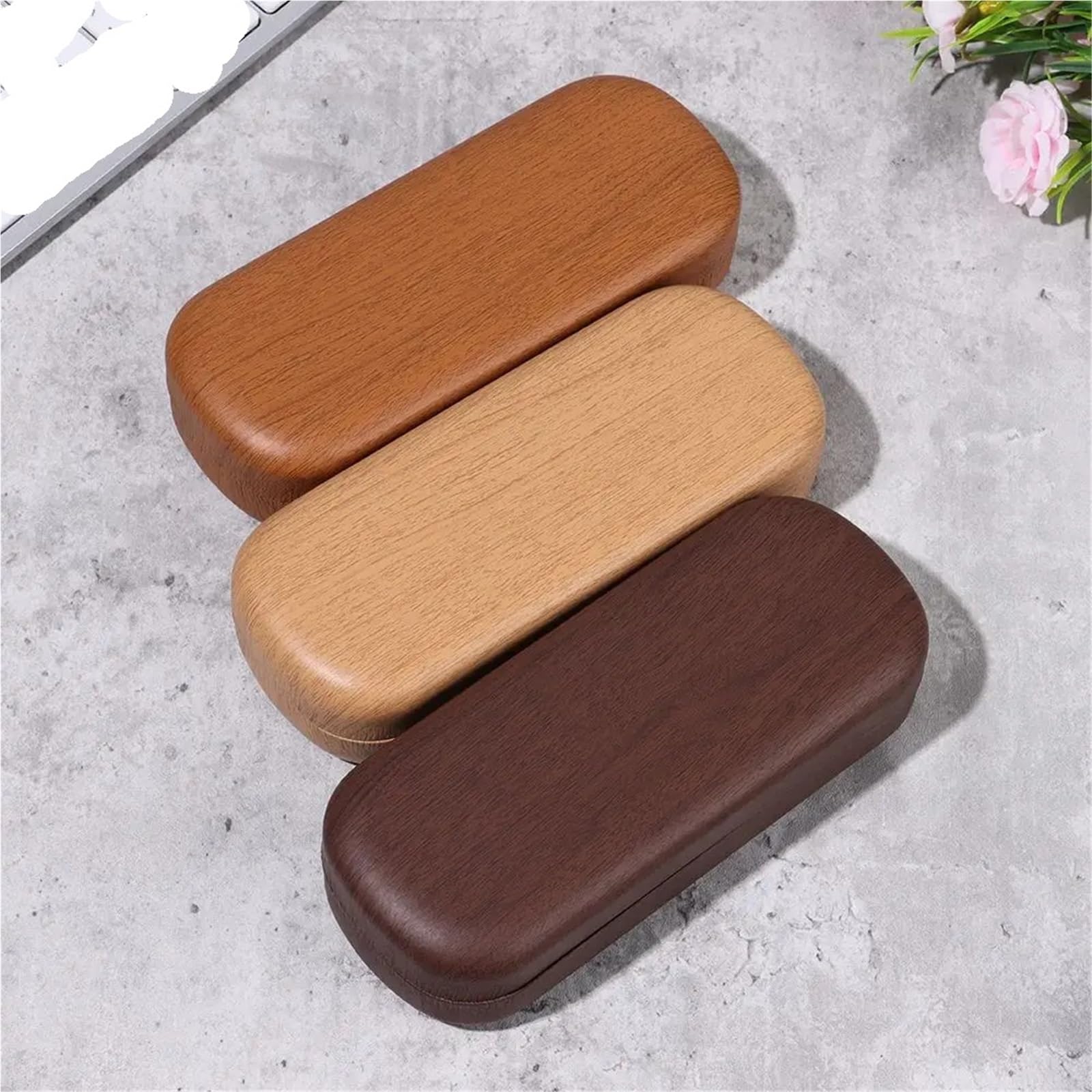 Estuche for Gafas, Estuche for Gafas 1 ud. Caja Impermeable for Gafas de Grano de Madera for Mujeres y Hombres, Gafas de Lectura portátiles, Estuche for Gafas de Sol, Protector for Gafas