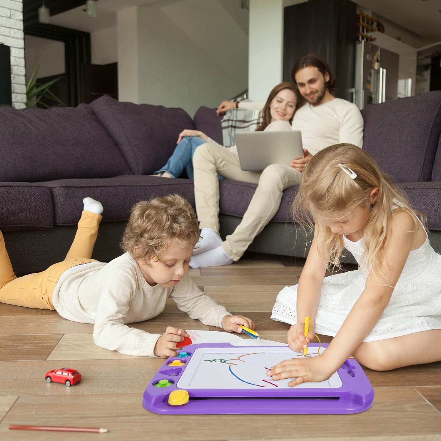 SGILE Duża tablica magnetyczna - kasowalna tablica do pisania Kolorowe gryzmoły Magna Podkładka do pisania Zabawki edukacyjne dla dzieci Dzieci Małe dzieci, 41,5 × 32,5 cm