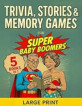 Sponsored Ad - Trivia, Stories & Memory Games for Super Baby Boomers: 5 Books in 1 Puzzle Activity Book with Brain Exercises, Guided Journals, and Family Games – A Perfect Retirement Gift for Men and Women