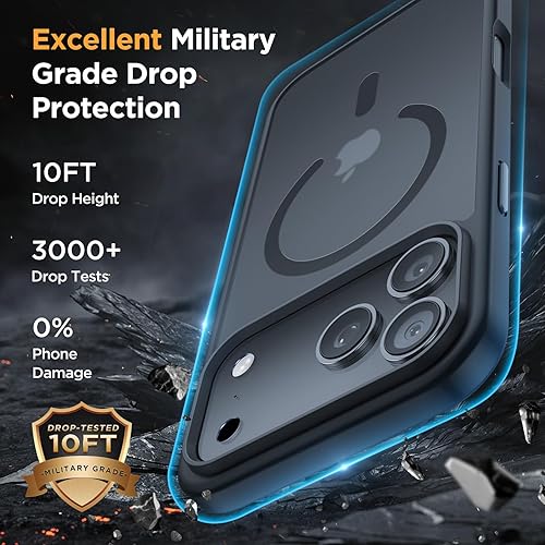 Miniatura 262 de Miracase - Funda magnética para iPhone 13 de 6.1 pulgadas (compatible con MagSafe) (con 2 protectores de pantalla), protección de grado militar