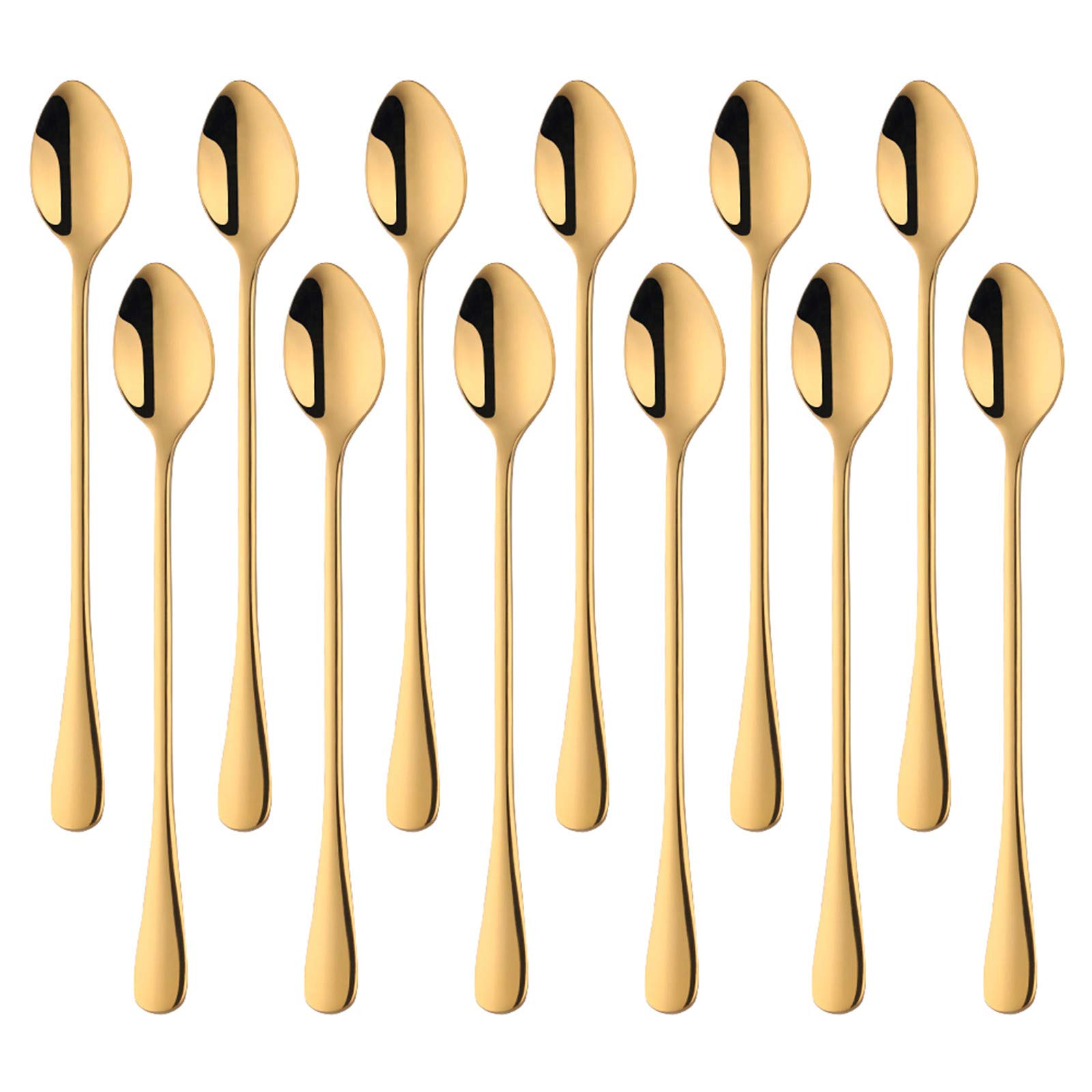 Cuillères à mélanger en acier inoxydable Oxford-Gold pour café et cocktail (Lot de 12)