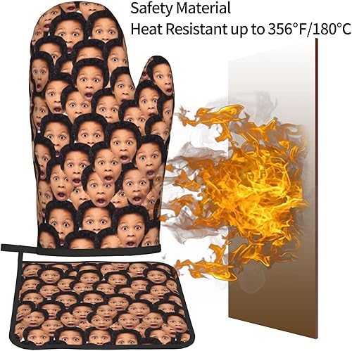 Miniatura 5 de Manoplas de horno personalizadas, guantes de horno personalizados y soportes para ollas con tu cara, regalos para hornear para mujeres para cocinar
