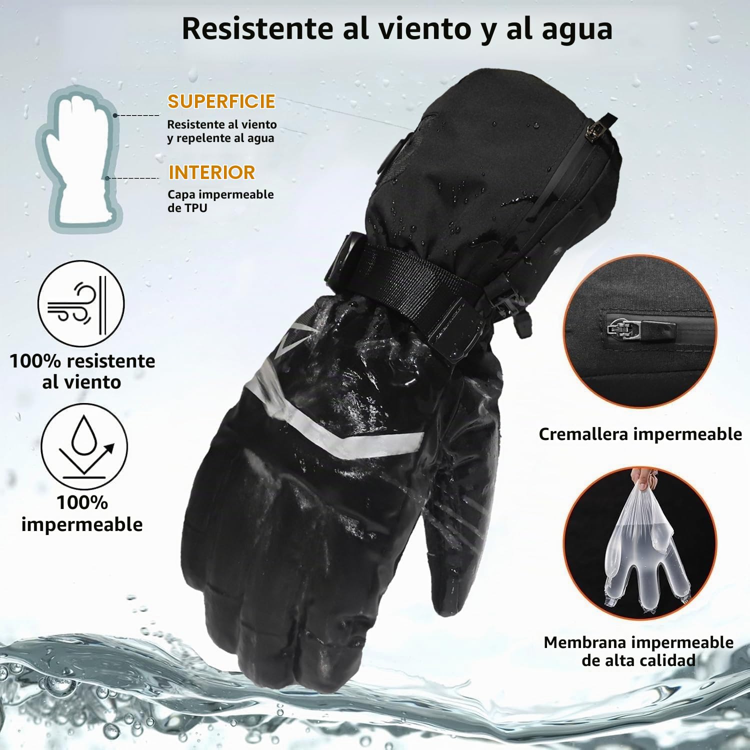 Loowoko Guantes Calefactables con batería 7.4v 3000mah × 2, 3 niveles de calentamiento, impermeables, pantalla táctil, guantes calefactables usb para trabajo al aire libre, moto, bicicleta, esquí (XL)