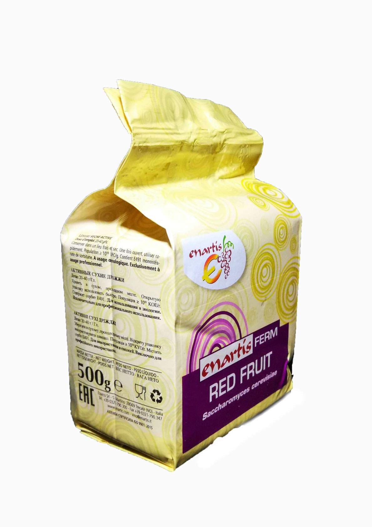 Levadura para vino tinto. 500 Gramos. Uso enológico. Fermentación con Saccharomyces cerevisiae Red wine yeast