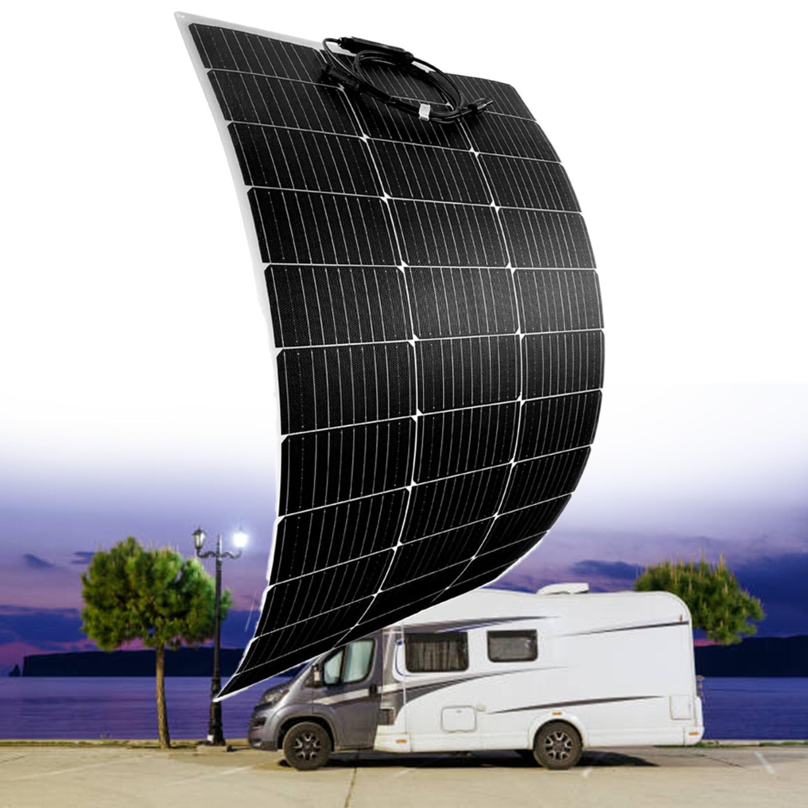 Pannello solare flessibile 150W/200W Semi-flessibile pieghevole 36V monocristallino Off-Grid for camper cabina cabina auto e roulotte camper barca(150W)
