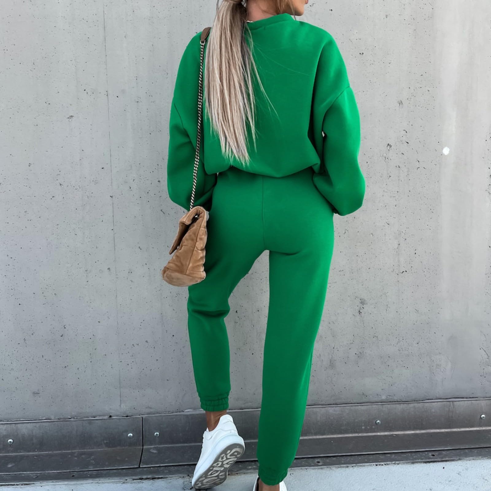 Conjunto de chándal para mujer, traje deportivo largo monocolor