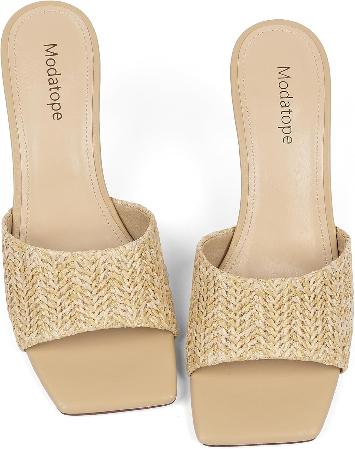 Modatope Womens Heeled Sandals Open Square Toe Heels for Women image 4