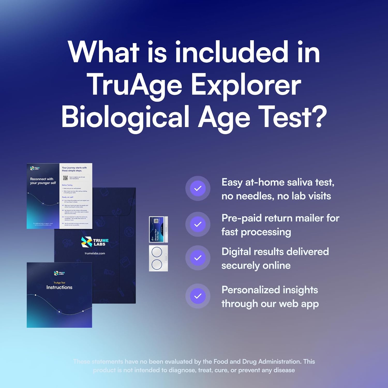 Biological Age Test Kit | DNA Methylation Analysis | At-Home Saliva Collection | Biological Aging Insights & Peer Comparison | Personalized 10-Page Wellness Report | Results in 1-2 Weeks