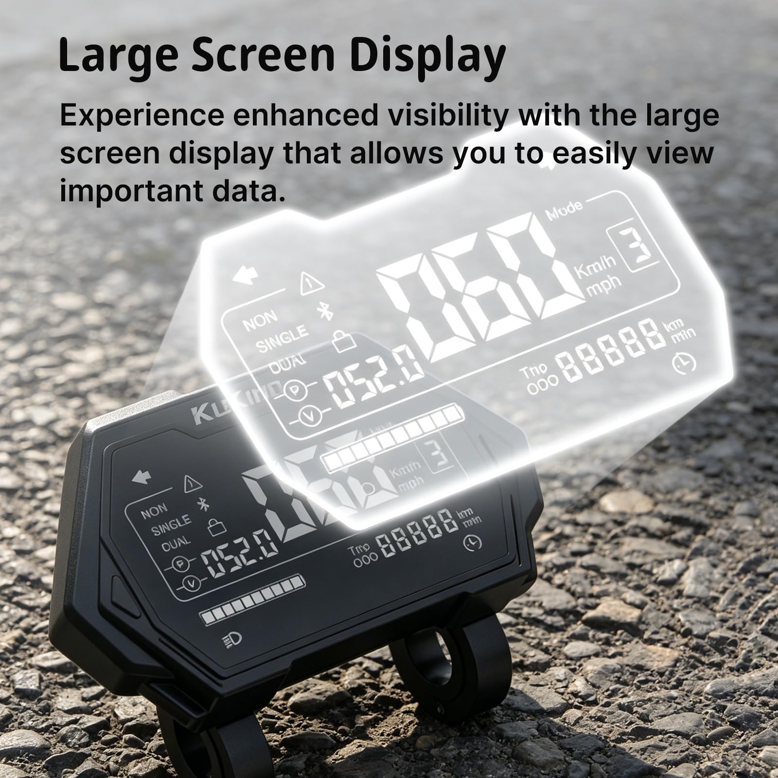 Écran LCD intégré Compatible avec la Trottinette Kukirin G2 Master, Compteur de Vitesse avec connecteur 7 Broches, Panneau de Commande et Moniteur d'affichage numérique