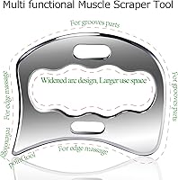 Vista 2 de BYYDDIY Herramientas de masaje grandes de acero inoxidable Gua Sha Derma Edge, herramientas de masaje raspador, herramienta raspadora muscular