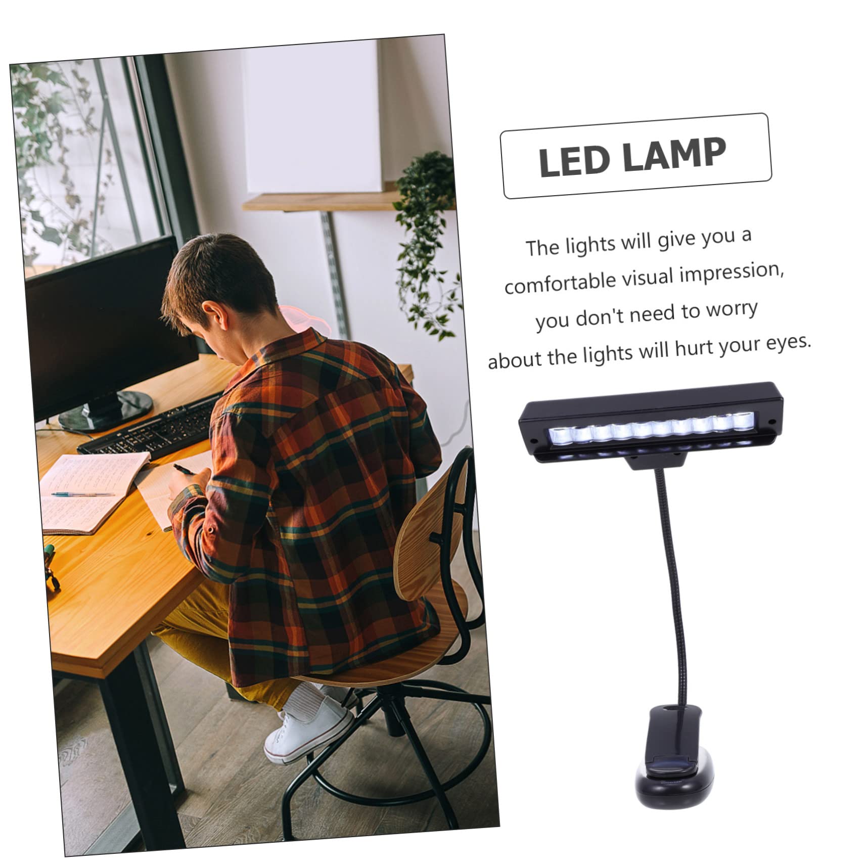 VICASKY Clip Music Stand Table Lamp Led Piano Lights Portable Clip Light for Reading Night Lamp