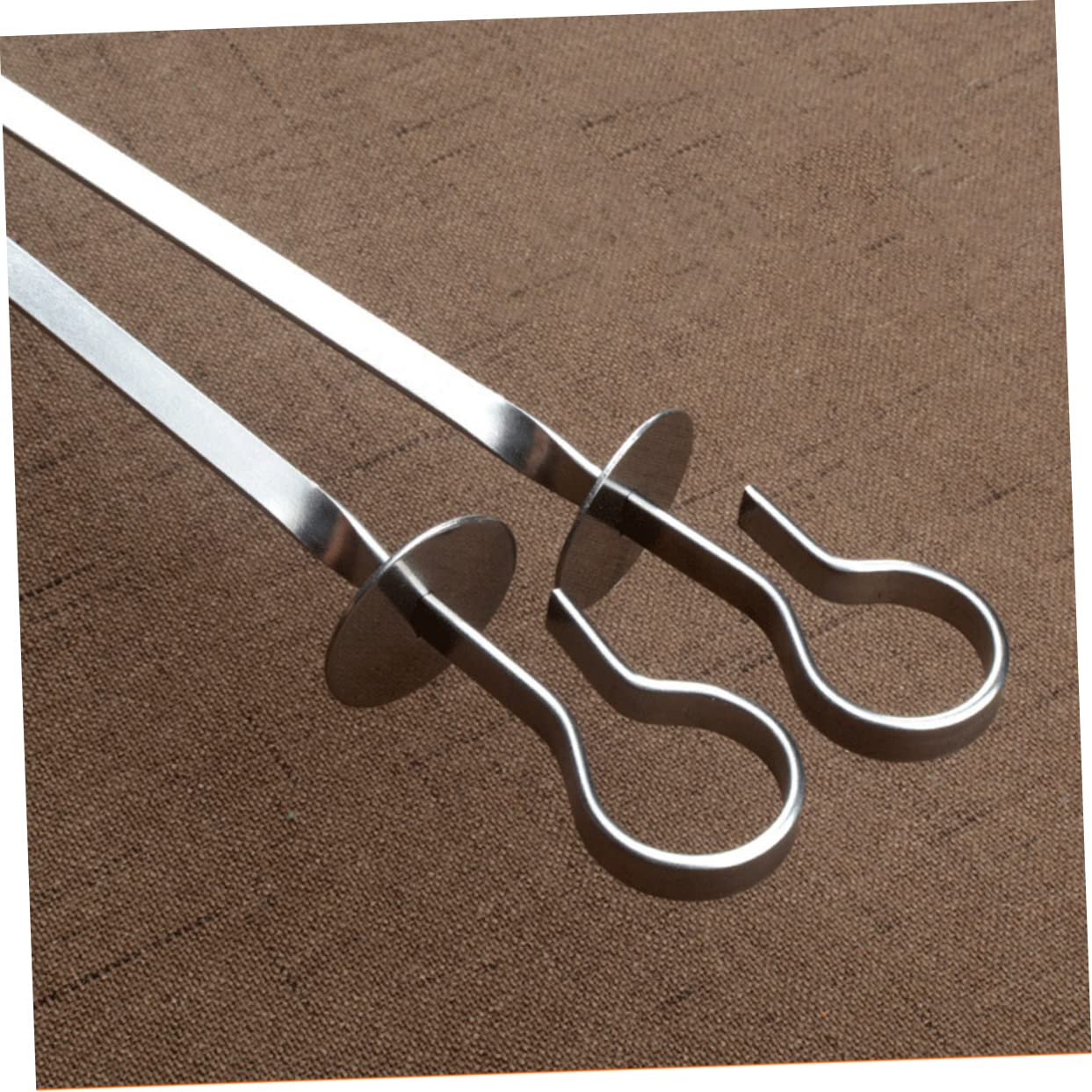 Milisten 20 piezas Brochetas Planas Inoxidable Reutilizables para Barbacoa Herramientas de Parrilla para Kebab y Carne Fáciles de Usar y Limpiar