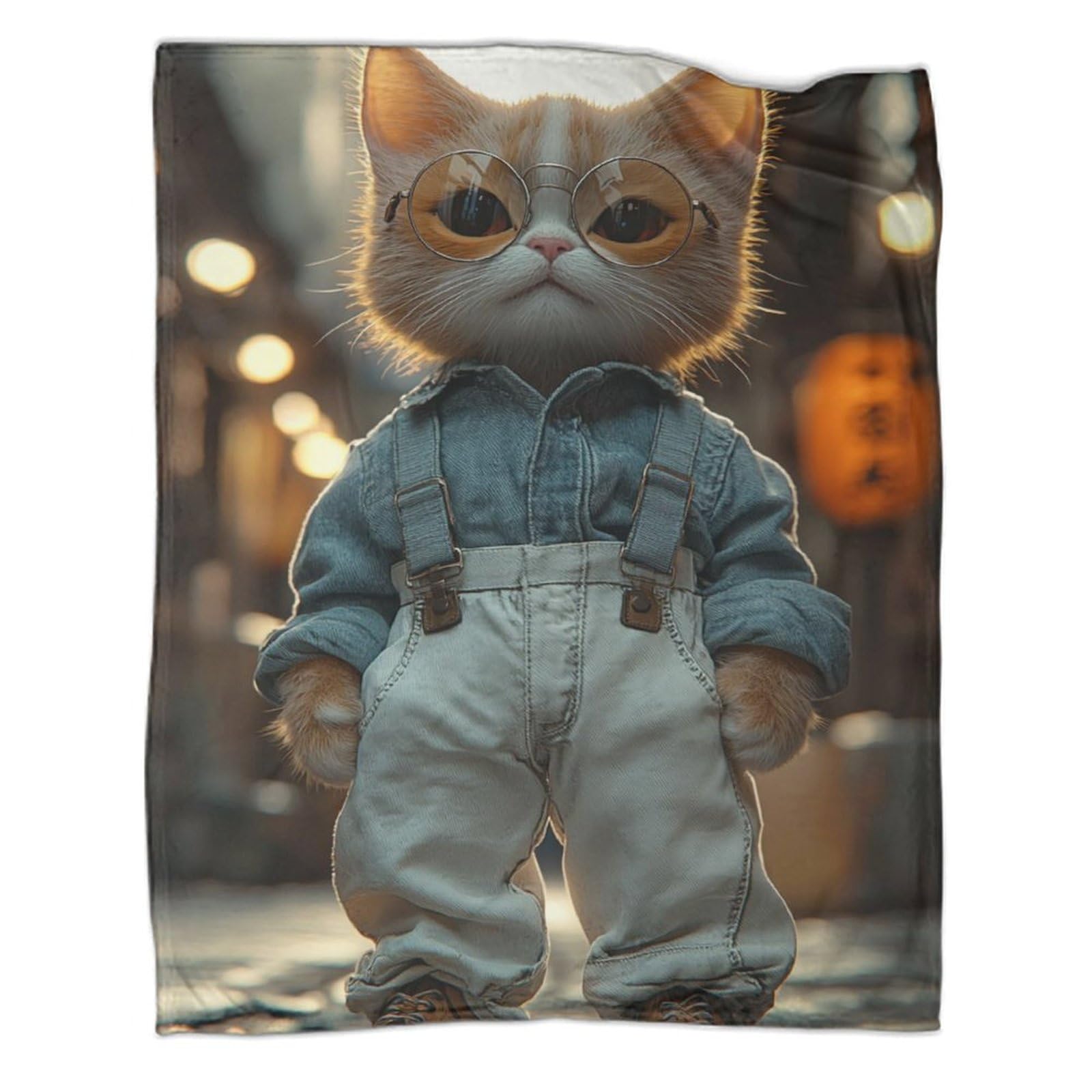 Couvre-Lit Chaud en Flanelle Chat 180x200cm pour Vos Soirées Cocooning