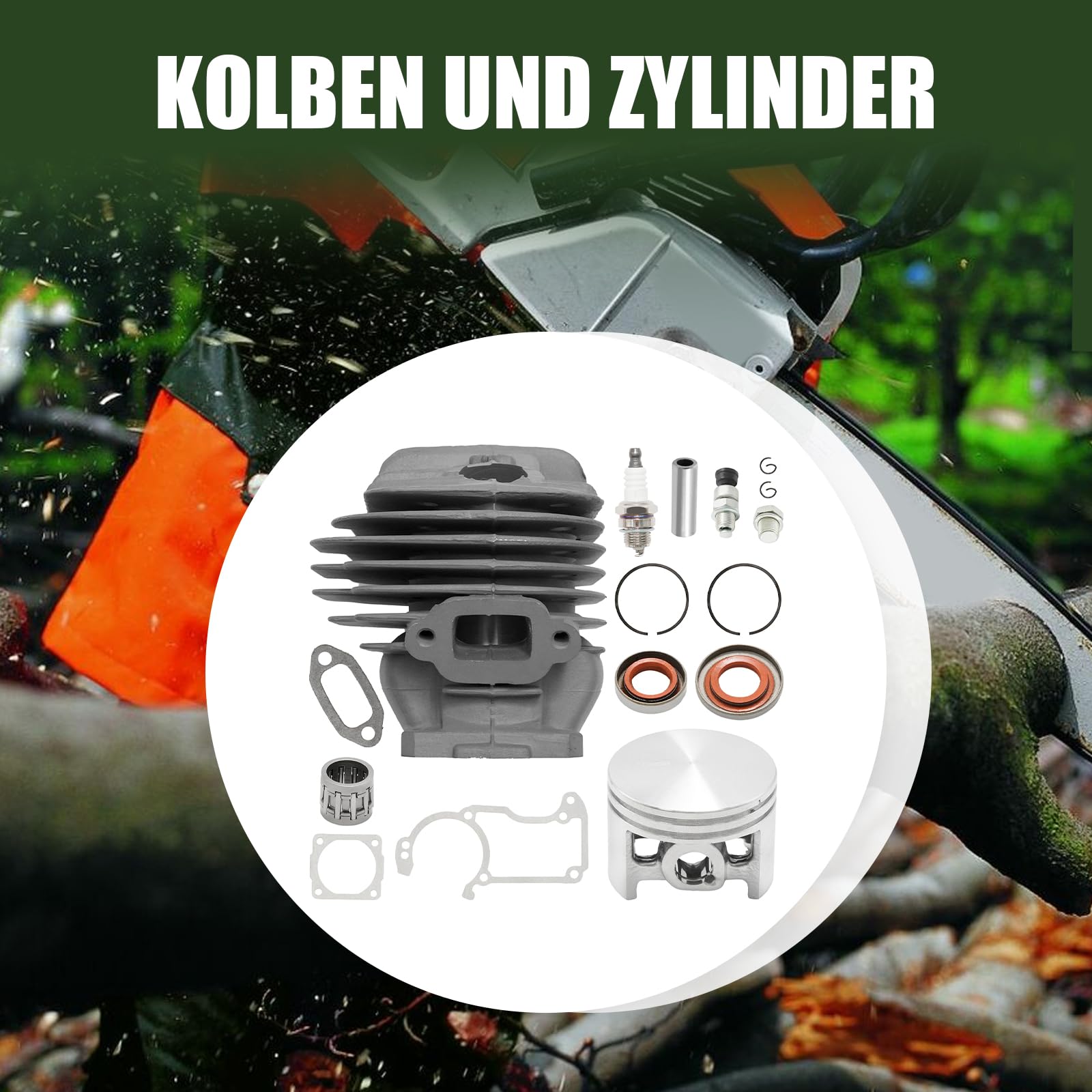 Hoypeyfiy 1121-020-1215 Zylinder und Kolbensatz, Ersatz für Stihl 026, MS 260, MS 260 C, MS 260 D und Serie Kettensäge