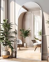 Vista 14 de Espejo de longitud completa, con soporte, de piso, espejo de pared arqueado, de gran tamaño, para dormitorio, negro