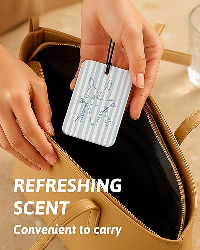 Miniatura 7 de Blue Beach - Ambientador de coche de 4 piezas, conchas de playa preppy femeninas, estrellas de mar, palmeras, ambientador colgante para autos, azul