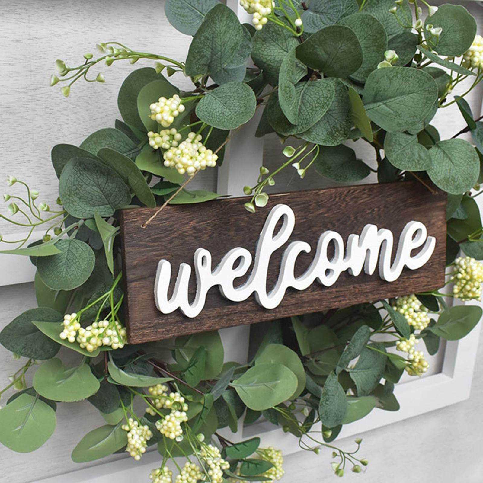 Türkranz Künstliche Blumenkranz Girlande Dekokranz Handgefertigt DIY Anordnung Pflegeleicht Staubabblasbar für Haustür Fenster Wohnzimmer