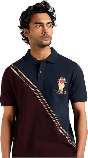 Motherland Men's Cotton Half Sleeve Polo T-Shirt | Cricket Print | Stylish & Comfortable Fit