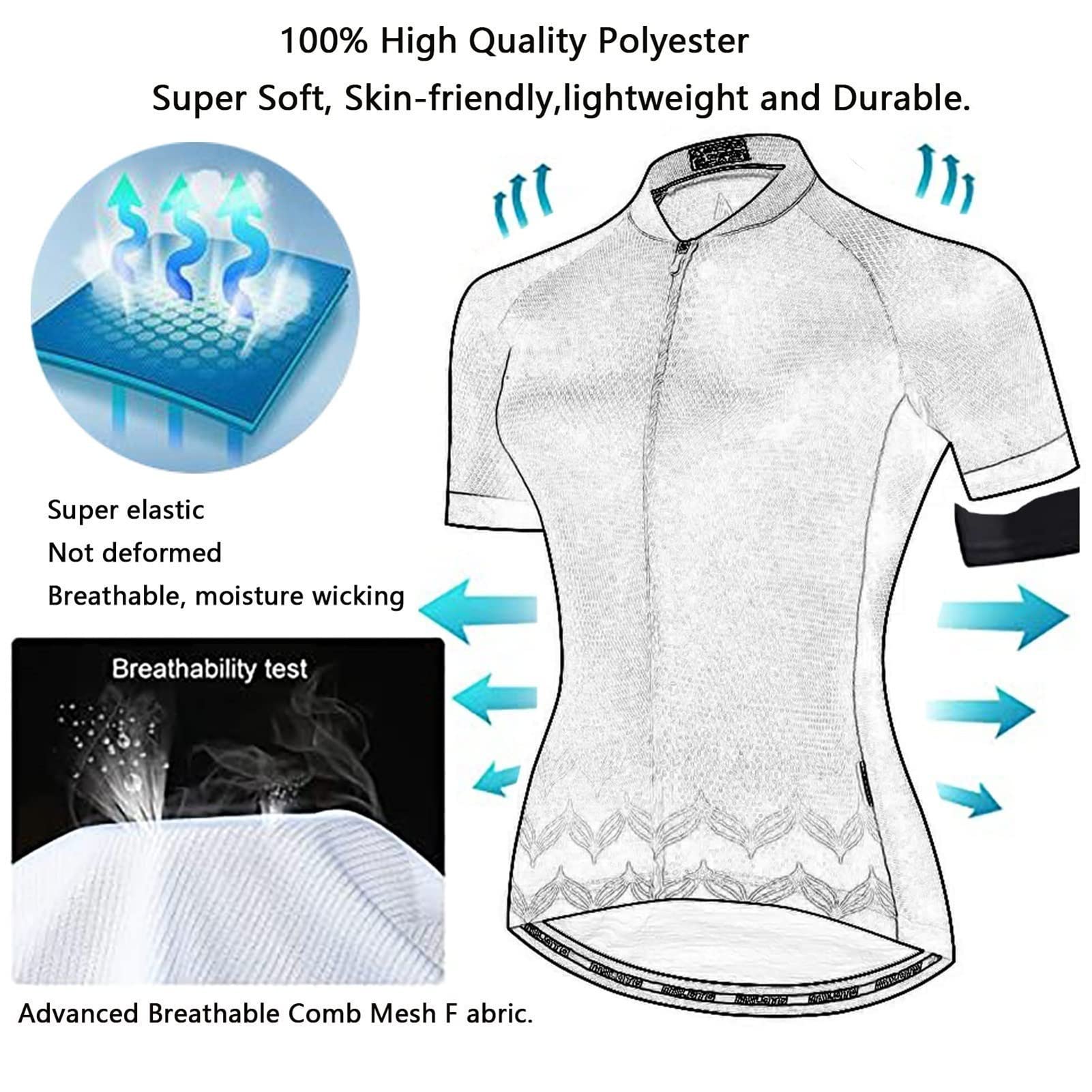 Maillot Cyclisme Homme Manche Courte Tenue de Velo Pro Été Vetement VTT, Cyclisme Bib Pantalon,avec 3D Gel Coussin Solide, Cycliste