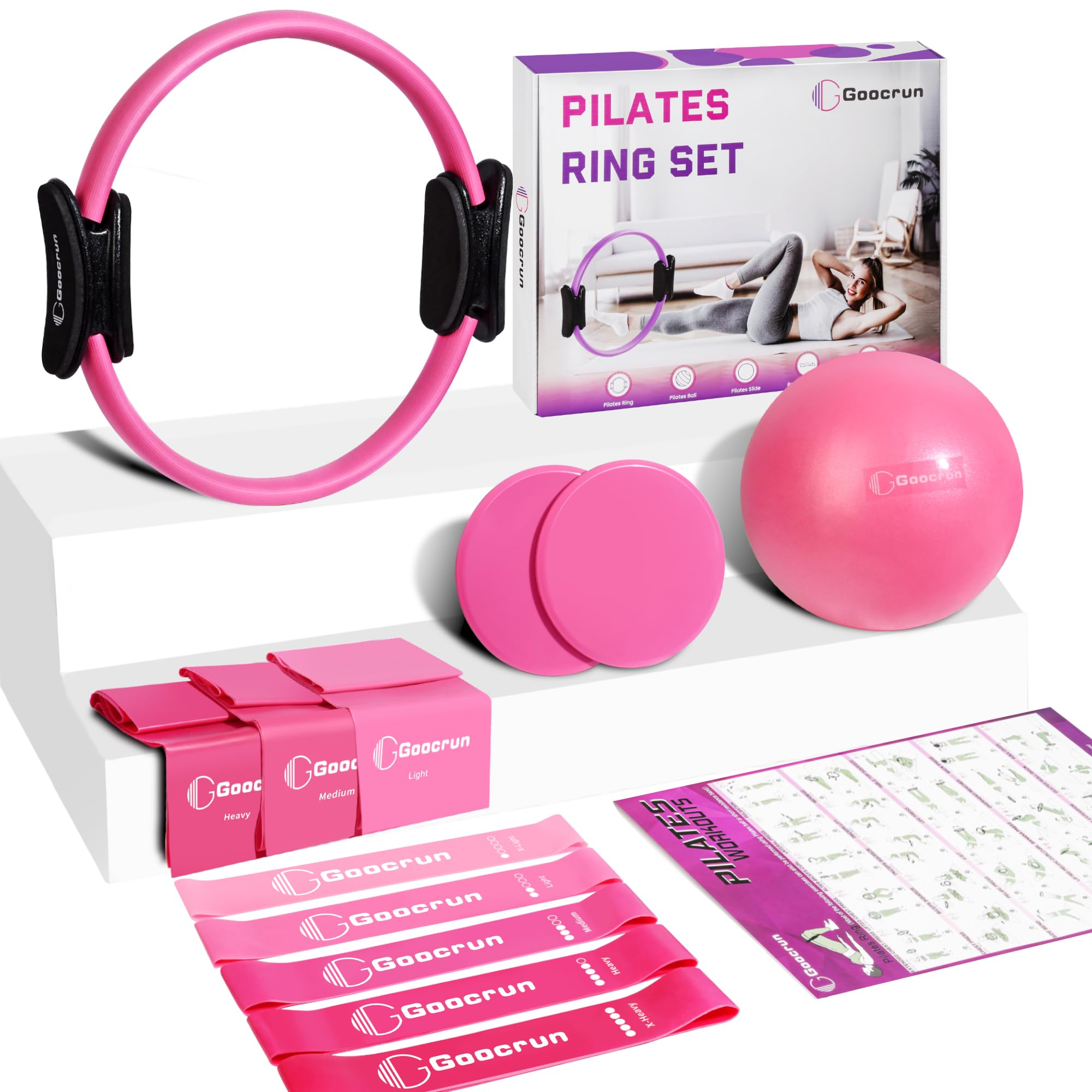 Goocrun Pilates Ring Set Exercise Equipment